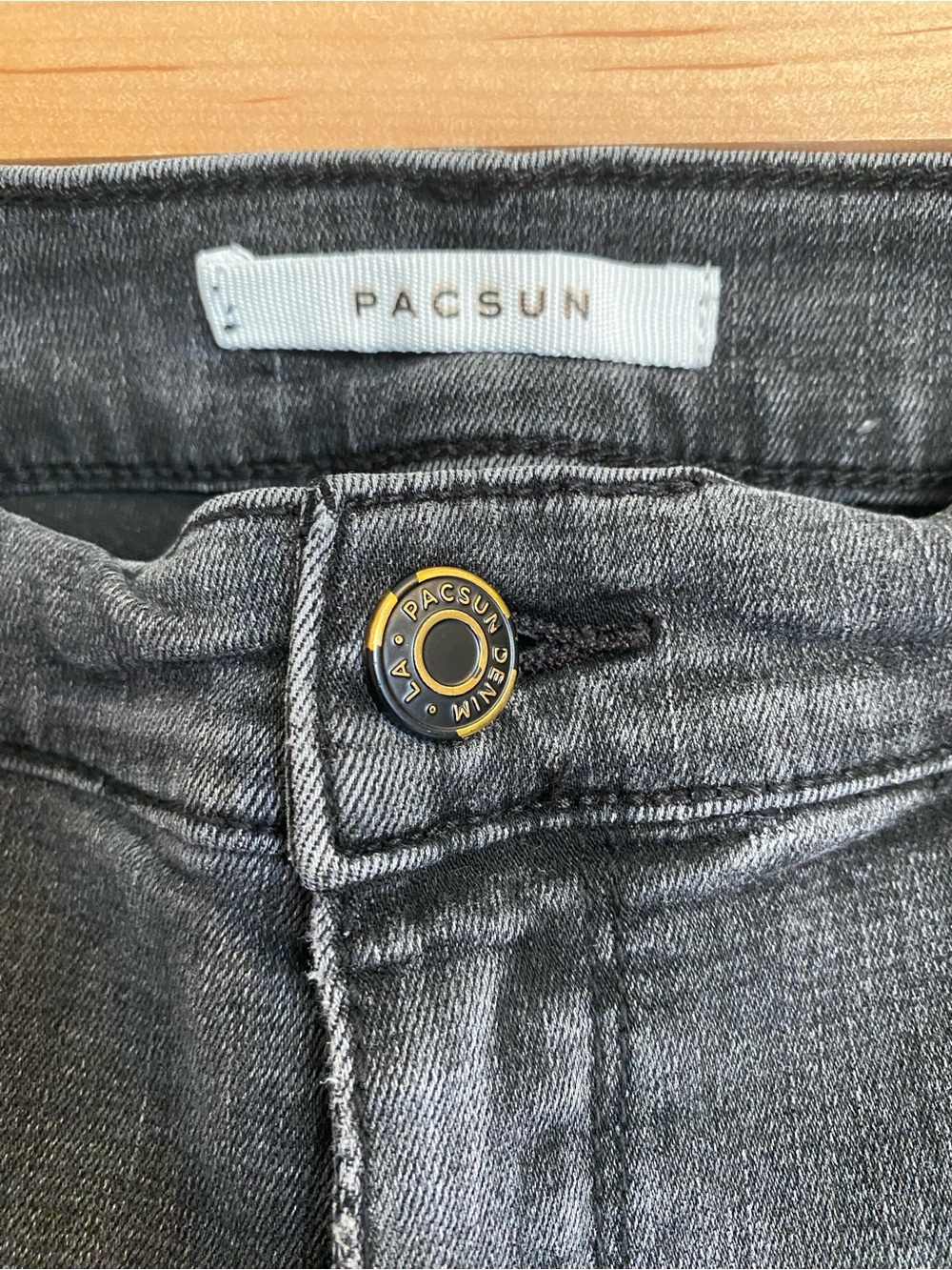 PacSun Women’s Straight Leg Jeans in Washed Black - Picture 3 of 7